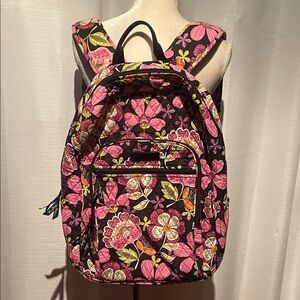 Vera Bradley Pirouette Pink Pattern Floral Print Backpack